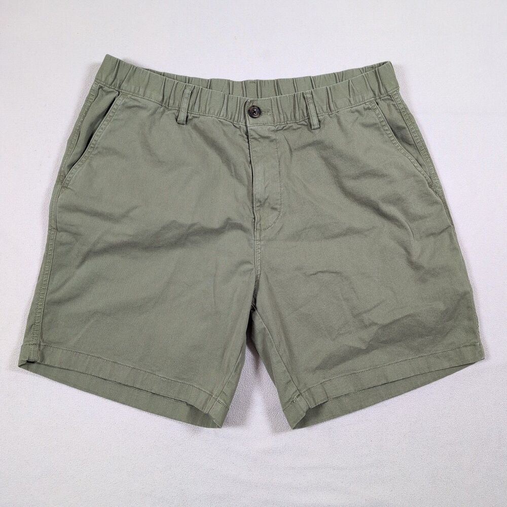 BearBottom Shorts Men XL Green Cotton Stretch Short 7" Inseam Flat Front Stretch